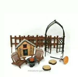 New Fairy Garden Kit Rustic Retreat 12 Piece, great for winter scene!